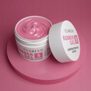 Claresa Rubber Gel 5 budujący żel do przedłużania paznokci średni róż, wpadający w fiolet 45g