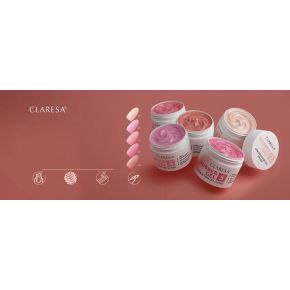 Claresa Rubber Gel 5 budujący żel do przedłużania paznokci średni róż, wpadający w fiolet 45g