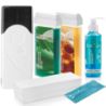 ItalWax Zestaw do depilacji - podgrzewacz (czarny korek) + 2x wosk w rolce 100ml Honey i Aloe + preparat + paski + talk - 1