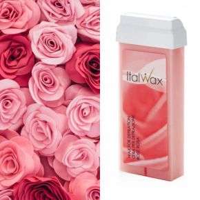 ItalWax Zestaw do depilacji - podgrzewacz (czarny korek) + 2x wosk w rolce 100ml Rose i Azulene + paski 50 sztuk