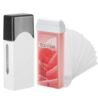 ItalWax Zestaw do depilacji - podgrzewacz (czarny korek) + wosk w rolce 100ml Rose + paski 50 sztuk - 2