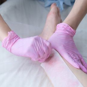 ItalWax Zestaw do depilacji - podgrzewacz (niebieski korek) + 2x wosk w rolce 100ml Rose i Azulene + paski 50 sztuk