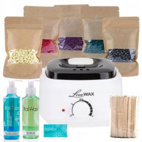 ItalWax Zestaw do depilacji - podgrzewacz 100W + 5x wosk twardy 100g + preparaty + szpatułki + talk