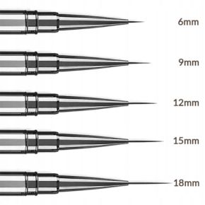 Pędzelek do zdobień paznokci cienki precyzyjny pędzel 9mm szarosrebrny