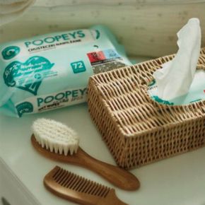 Poopeys Chusteczki nawilżane dla dzieci i niemowląt panthenol woda 97% 1 opakowanie - 72 sztuki