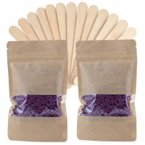 ItalWax Minizestaw do depilacji 2x wosk twardy w granulkach Plum + szpatułki