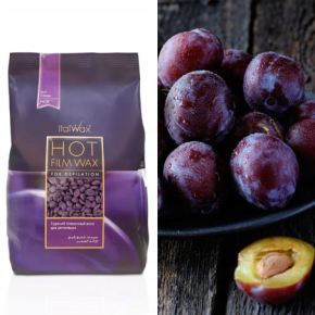 ItalWax Minizestaw do depilacji 2x wosk twardy w granulkach Plum + szpatułki