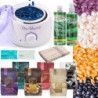 Zestaw ECO do depilacji woskiem bezpaskowym twardym 6x wosk ItalWax podgrzewacz szpatułki 2 kosmetyki talki - 1
