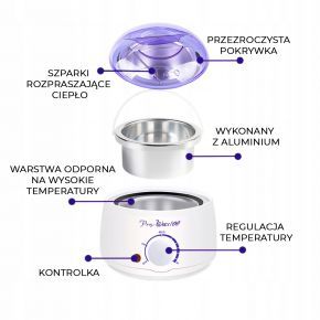 Zestaw ECO do depilacji woskiem bezpaskowym twardym 6x wosk ItalWax podgrzewacz szpatułki 2 kosmetyki talki