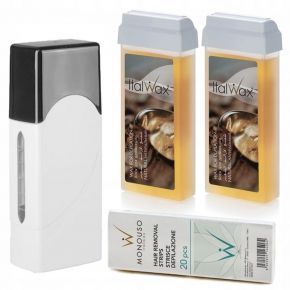Depilacja zestaw 2x wosk ItalWax NATURAL podgrzewacz paski