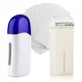 Xanitalia Doll Zestaw do depilacji ciała - podgrzewacz + wosk w rolce Banana 100ml + paski