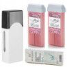 Depilacja zestaw 2x wosk elastyczny ItalWax FLEX ROSE OIL podgrzewacz paski - 1