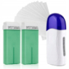 Xanitalia Doll Zestaw do depilacji ciała - podgrzewacz + 2x wosk w rolce Tè Verde 100ml + paski - 2