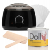 Xanitalia Doll Zestaw do depilacji ciała - podgrzewacz + wosk w puszce Gold 400ml + paski + szpatułki - 2