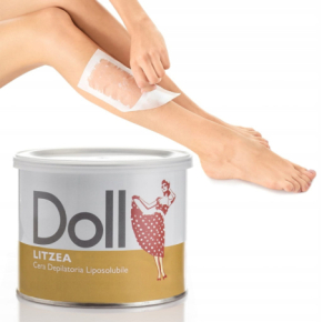Xanitalia Doll Zestaw do depilacji ciała - podgrzewacz + wosk w puszce Litzea 400ml + paski + szpatułki