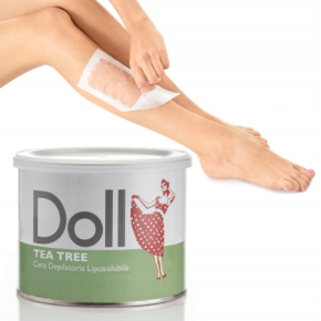 Xanitalia Doll Zestaw do depilacji ciała - podgrzewacz + wosk w puszce Tea Tree 400ml + paski + szpatułki