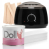 Xanitalia Doll Zestaw do depilacji ciała - podgrzewacz + wosk w puszce Titanio Rosa 400ml + paski + szpatułki - 2
