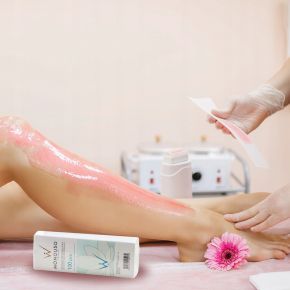 Zestaw do depilacji podgrzewacz 4x ItalWax wosk rolka Naturalny paski 100 sztuk