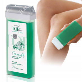 ItalWax Top Line Emerald Hipoalergiczny syntetyczny wosk żelowy do skóry wrażliwej do depilacji w rolce 100ml