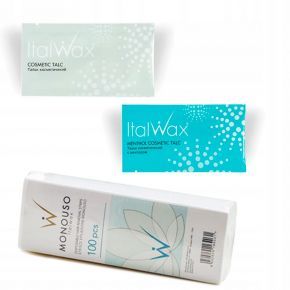 Zestaw do depilacji podgrzewacz 10x ItalWax wosk rolka 2x żel 2x talk paski 100 sztuk