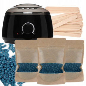 Xanitalia Doll Zestaw do depilacji bezpaskowej - podgrzewacz + 3x wosk twardy Azulene 100g + szpatułki