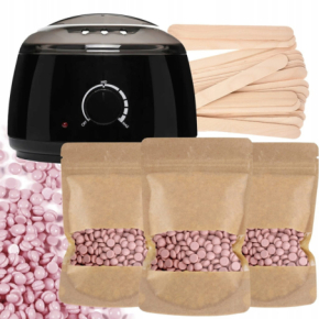Xanitalia Doll Zestaw do depilacji bezpaskowej - podgrzewacz + 3x wosk twardy Mauve Jasmine 100g + szpatułki