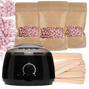 Xanitalia Doll Zestaw do depilacji bezpaskowej - podgrzewacz + 3x wosk twardy Mauve Jasmine 100g + szpatułki