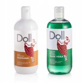 Xanitalia Doll Zestaw do depilacji ciała - podgrzewacz + 2x wosk w puszce 400ml Cioccolato i Melissa + preparaty + paski + szpatułki