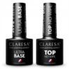 2x Claresa lakiery hybrydowe TOP NO WIPE 5g + ULTRA BASE 5g - 1