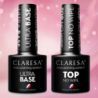 2x Claresa lakiery hybrydowe TOP NO WIPE 5g + ULTRA BASE 5g - 2