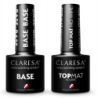 2x Claresa lakier hybrydowy TOP MAT NO WIPE 5g + BASE 5g - 1
