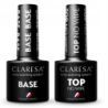 2x Claresa lakier hybrydowy TOP NO WIPE 5g + BASE 5g - 1