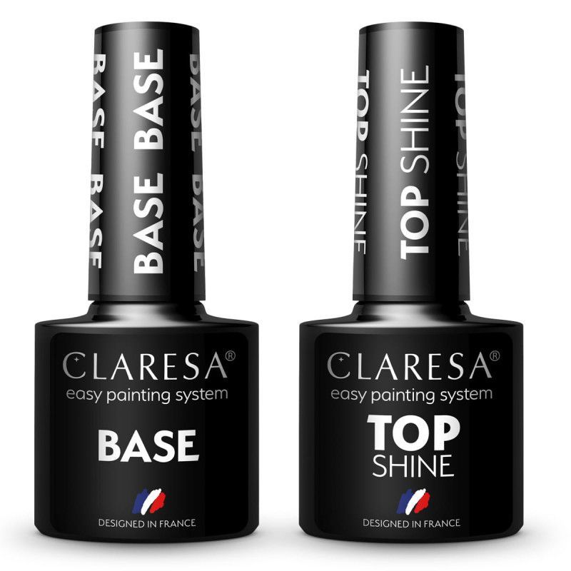 2x Claresa lakier hybrydowy TOP SHINE 5g + BASE 5g