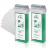 ItalWax Zestaw do depilacji paskowej - 2x wosk w rolce Top Line Emerald 100ml + paski 50 sztuk - 1