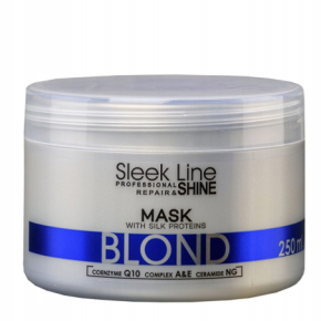 Stapiz Zestaw Sleek Line Blond z jedwabiem do włosów blond, siwych i rozjaśnianych - szampon 300ml + maska 250ml