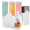 Xanitalia Doll Zestaw do depilacji ciała - podgrzewacz + 3x wosk w rolce 100ml (do wyboru) + preparat po depilacji + paski - 1