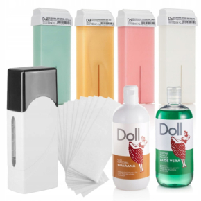 Xanitalia Doll Zestaw do depilacji ciała - podgrzewacz + 4x wosk w rolce 100ml (do wyboru) + preparaty + paski