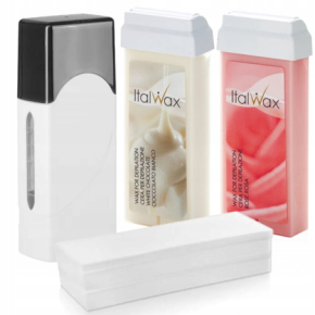 ItalWax Zestaw do depilacji - podgrzewacz + 2x wosk w rolce 100ml (do wyboru) + paski