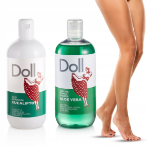 Komplet kosmetyków do depilacji woskiem Xanitalia Doll – przed Aloe Vera 500ml i po Eukaliptus 500ml