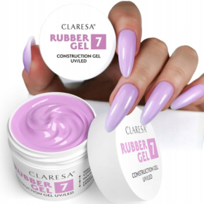 Claresa Rubber Gel 7 45g budujący żel do przedłużania paznokci delikatny fiolet