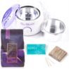 Zestaw do depilacji bezpaskowej wosk 1kg dropsy ItalWax plum Podgrzewacz Prowax talk szpatułki - 1
