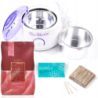 Zestaw do depilacji bezpaskowej wosk 1kg dropsy ItalWax rose Podgrzewacz Prowax talk szpatułki - 1