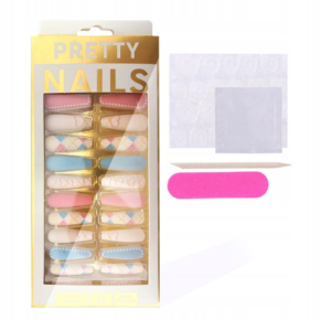 Gotowe tipsy samoprzylepne do przedłużania paznokci Press On Nails Ballerina 03 24 sztuki