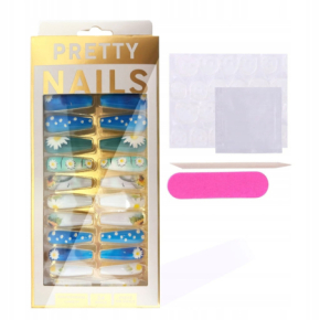 Gotowe tipsy samoprzylepne do przedłużania paznokci Press On Nails Ballerina 09 24 sztuki