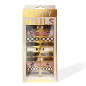 Gotowe tipsy samoprzylepne do przedłużania paznokci Press On Nails Ballerina 11 24 sztuki