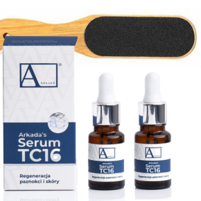 Arkada Zestaw: Serum kolagenowe TC16 11ml 2 sztuki + tarka do pedicure drewniana dwustronna 100/180