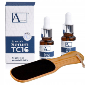 Arkada Zestaw: Serum kolagenowe TC16 11ml 2 sztuki + tarka do pedicure drewniana dwustronna 100/180