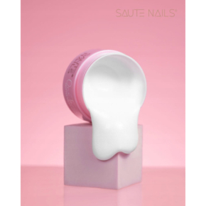 Saute Nails One Touch Glitter Milky White 30g brokatowy mleczny żel do przedłużania paznokci