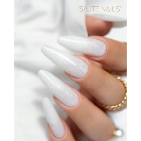 Saute Nails One Touch Glitter Milky White 30g brokatowy mleczny żel do przedłużania paznokci