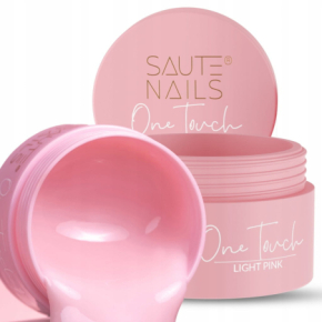 Saute Nails One Touch Light Pink 30g pastelowy delikatny róż żel do przedłużania paznokci